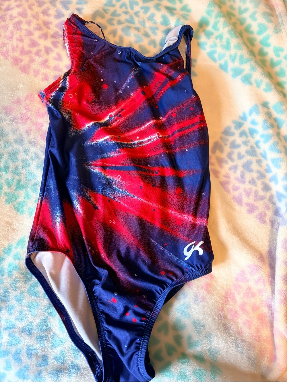 GK Girls' Navy & Red Starburst One-Piece Swimsuit